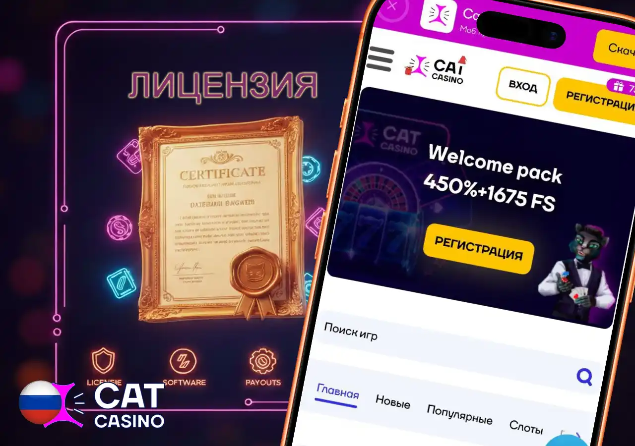 Информация о лицензии и легальной работе Cat Casino на российском рынке.